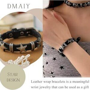Goth Punk Bracelets Rhinestone Studded Bracelet Gothic Rock Bracelets Black‎